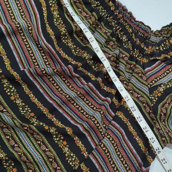 Loft Top Womens 26 Black Striped Off the Shoulder Blouse - Picture 8 of 9